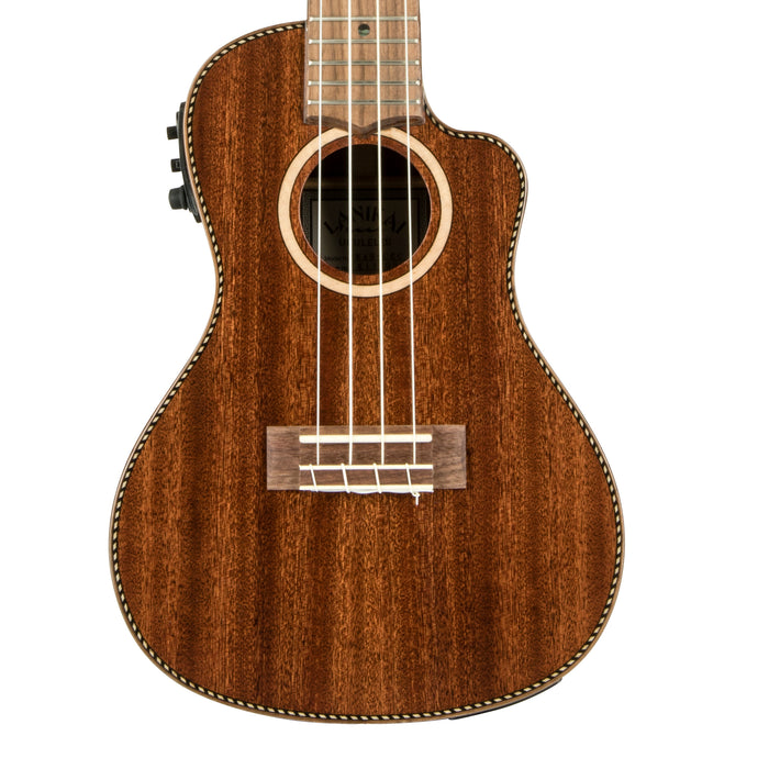 Lanikai MAS-CEC All Solid Mahogany Concert with Kula Preamp Acoustic Electric Ukulele