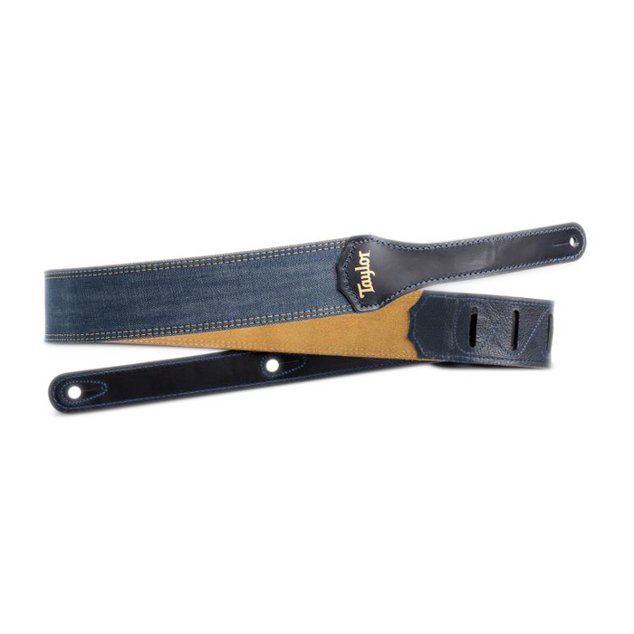 Taylor Blue Denim 2" Guitar Strap - Gold Logo