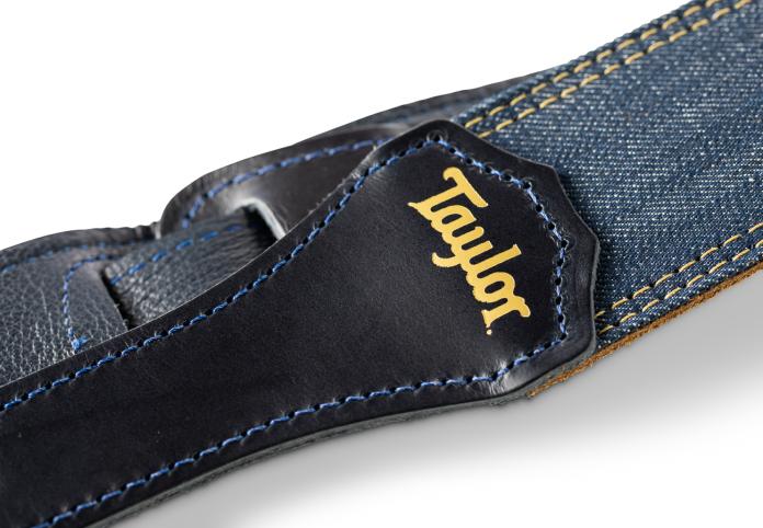 Taylor Blue Denim 2" Guitar Strap - Gold Logo