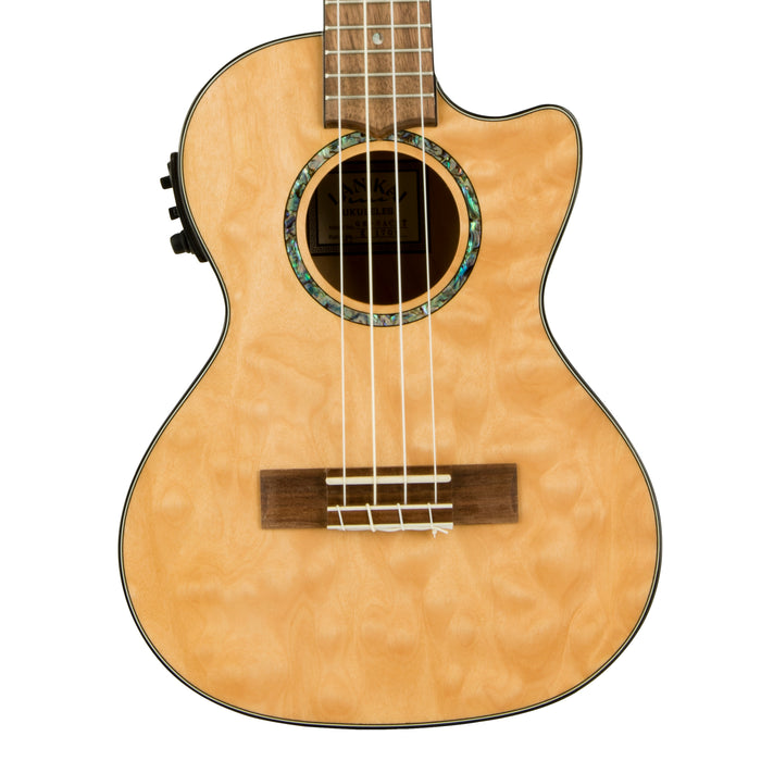 Lanikai QM-NACET Quilted Maple Natural Stain Tenor with Kula Preamp Acoustic Electric Ukulele