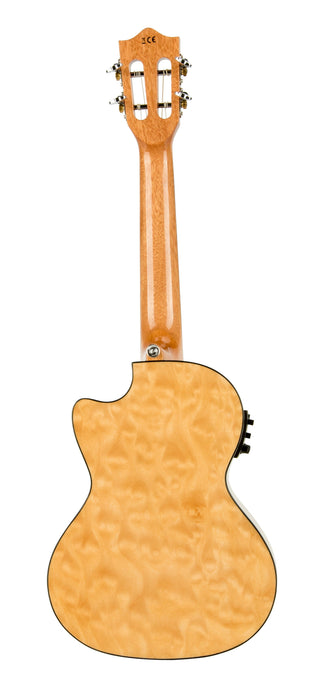 Lanikai QM-NACET Quilted Maple Natural Stain Tenor with Kula Preamp Acoustic Electric Ukulele
