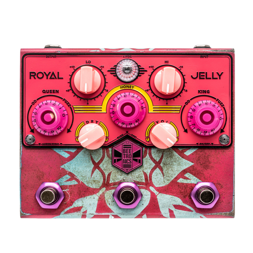 BeetronicsFX Custom Shop Pinkish Royal Jelly Overdrive Fuzz Guitar Pedal