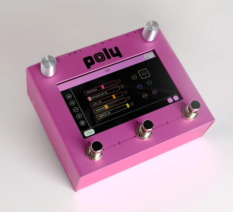 Poly Effects Beebo Visual Multi Modulation and Quad Channel Delay/ Reverb/ Mixer/ Cab Simulator Pink Version