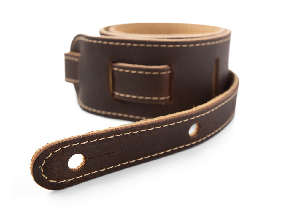 Taylor Strap Chocolate Brown Leather Suede Back 2.5"