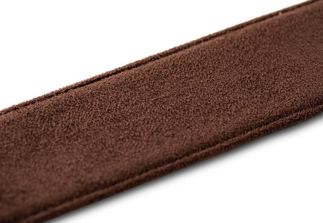 Taylor Vegan Leather Strap Chocolate Brown w/ Sequins 2.25" Embossed Logo