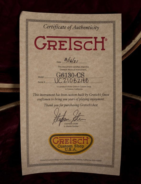 Pre-Owned 2022 Gretsch Custom Shop Masterbuilt Stephen Stern G6130CS '55 Round Up Natural with OHSC