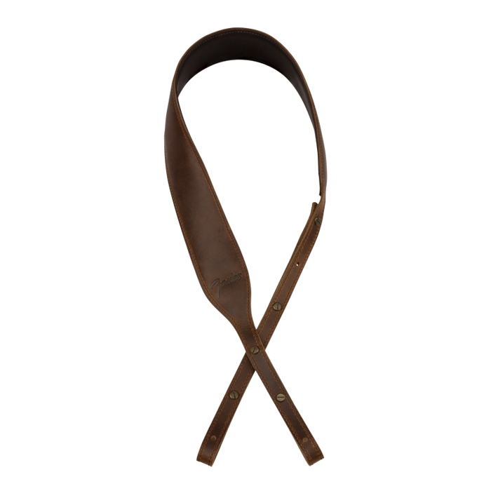 Fender Paramount Banjo Leather Strap, Brown Straps