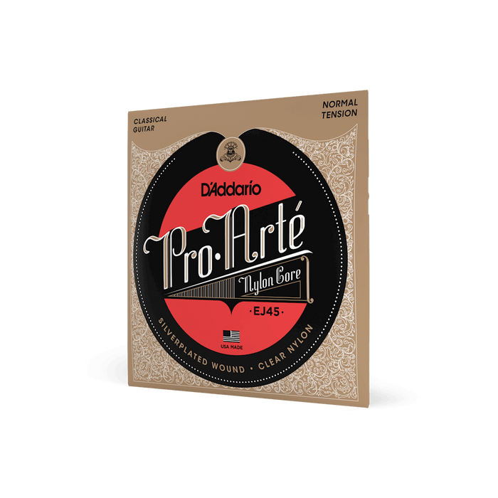 D'Addario EJ45 Set ProArte Silver Clear Nylon / Silver Normal Tension Classical Guitar Strings