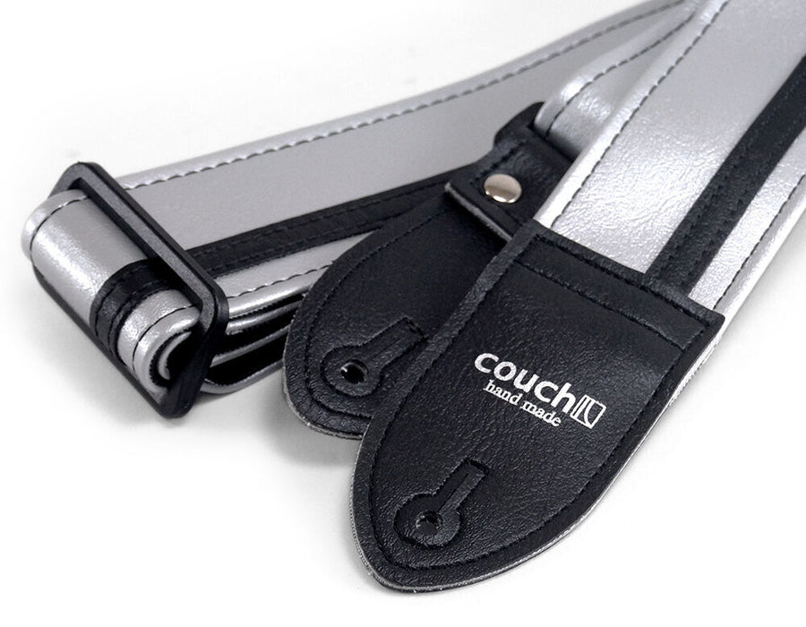Couch Silver with Black Racer X Guitar Strap - RX011