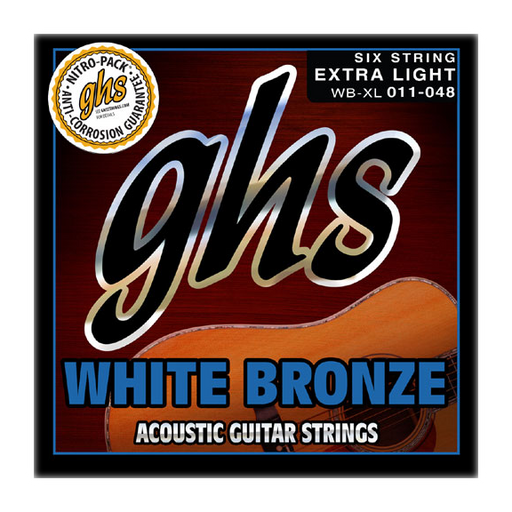 GHS WB-XL Acoustic Guitar White Bronze Extra Light Acoustic Guitar Strings