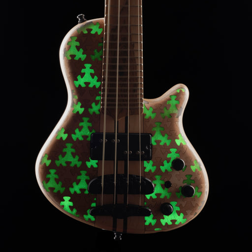 Mayones Cali4 Bass 17.5" Scale Swamp Ash Body Triskelion Top Natural Matt Finish with Case