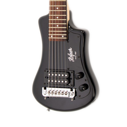 Hofner Shorty Travel Guitar Black With Gig Bag