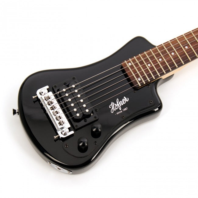 Hofner Shorty Travel Guitar Black With Gig Bag