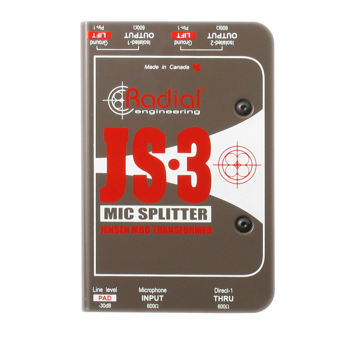 Radial Engineering JS3 Passive Microphone Splitter Direct Box