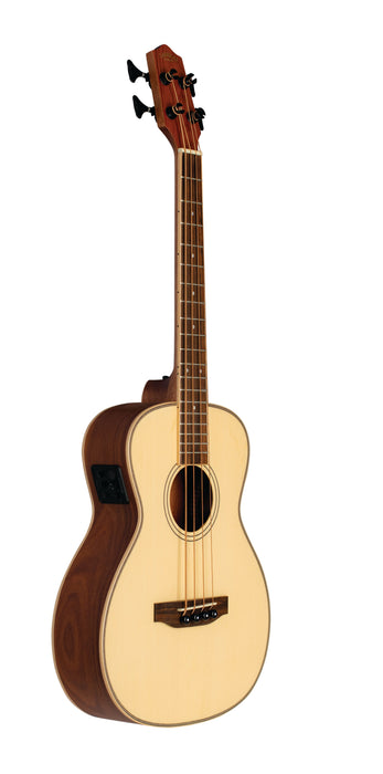 Lanikai SPST-EBU Solid Spruce Bass Ukulele Electric Natural with Gig Bag