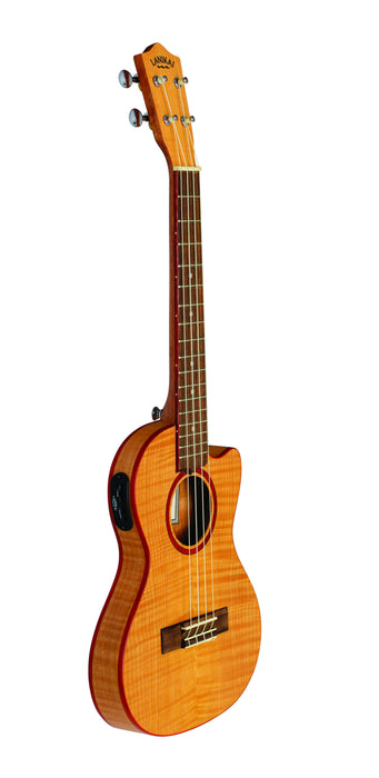 Lanikai FM-CETT Flame Maple Thin Tenor Ukulele Electric Natural with Gig Bag