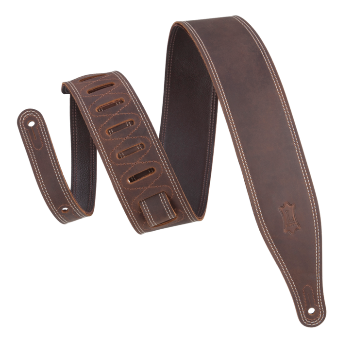 Levy's M17BDS-DBR 2.5" Oiled Leather Strap in Dark Brown