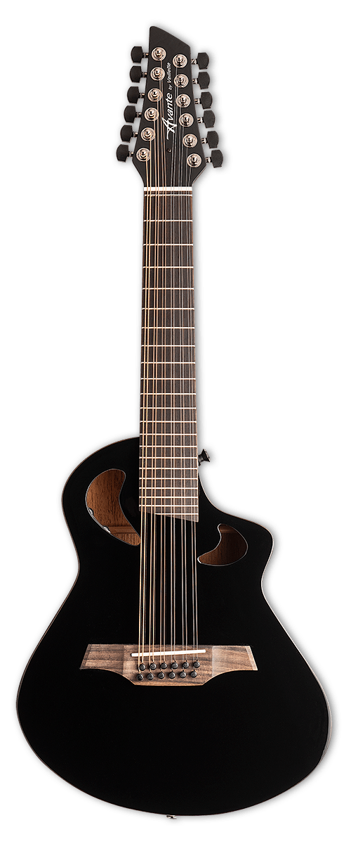 Veillette Avante Gryphon High 12 String Acoustic Electric Guitar Black w/ Case