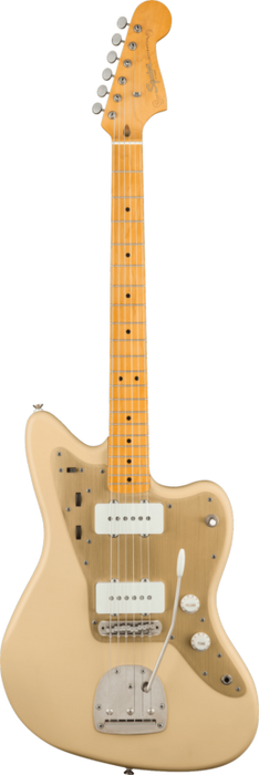 Squier 40th Anniversary Jazzmaster®, Vintage Edition, Maple Fingerboard, Gold Anodized Pickguard, Satin Desert Sand Electric Guitars